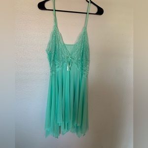 Pastel green intimate lingerie nightie baby doll slip